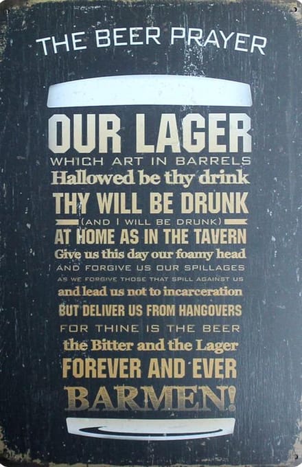 Bier - Barman - Metalen Decoratie Wandbord - Tuin - Vaderdag
