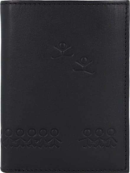oxmox Leren portemonnee Leather RFID Protect Kombibörse Jumping Jack Embossed Black zwart