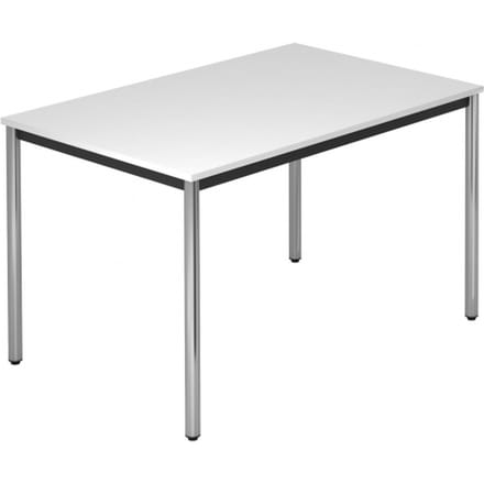 DORAN DR12 C - Wit 120x80 met ronde buis / Chroom