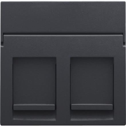 Niko centraalplaat 2-voudig tbv RJ draagring anthracite - 122-65200