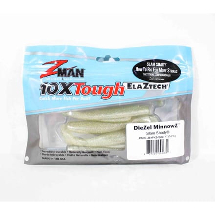 Zman zacht kunstaas Diezel MinnowZ 4 Inch 5/Pack Slam Shady (0631) white