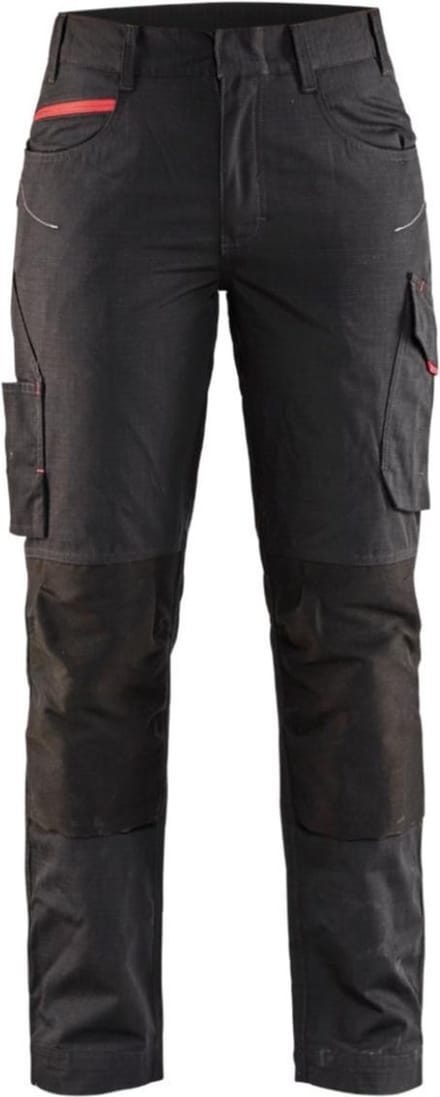 Blaklader Dames service werkbroek met stretch 7195-1330 - Zwart/Rood - C42