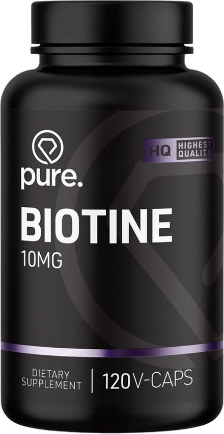 Pure. Biotine 10000mcg - 120 vegan capsules - vitamine B8 - sterk en glanzend haar