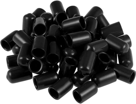 50x Zwarte Rubberen Schroefdopjes voor Buis & Schroefdraadbescherming (10mm Binnendiameter)