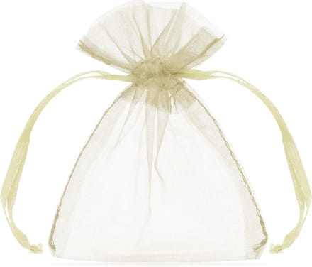 Partydeco - Organza zakjes creme (20st)