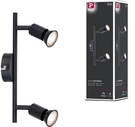 Spotlight Carolina GU10 230V max. 2x10W dimbaar Zwart mat