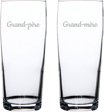 Bierfluitje gegraveerd - 19cl - Grand-père & Grand-mère