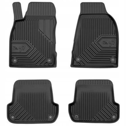 Premium Rubberen Mattenset No.77 - Geschikt voor Audi A4 (B6) 2000-2004 - Perfecte Pasvorm - TPE Elastomeer - Zwart - 4-delig - FROGUM