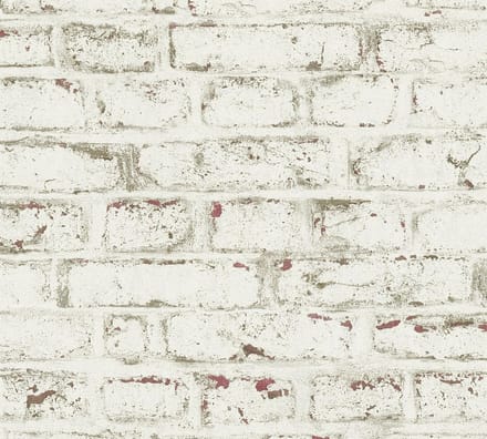 BAKSTENEN BEHANG | Industrieel - beige rood wit - A.S. Création Trendwall