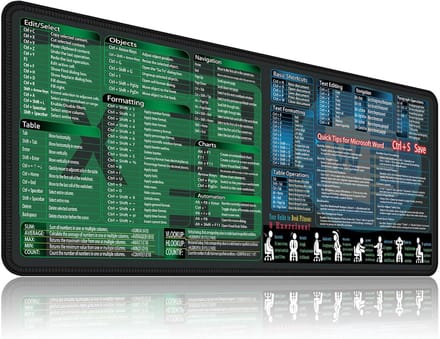 Snelkoppelingen Muismat - Bureau Accessoire - Efficiënter Werken - Geïntegreerde Kantoor Hulp - XXL 90x40 cm - Zwart