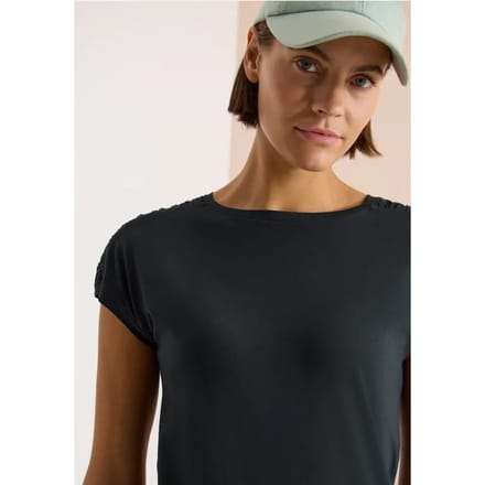 Shirt met korte mouwen en rimpels