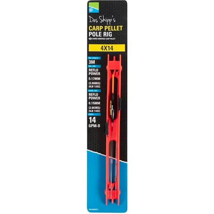 Stijgende lijn Preston carp pellet pole rig
