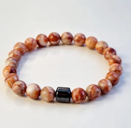 Heren armband - Edelstenen - Kralenarmband - Jasper - Jaspis - Hematiet - 8mm