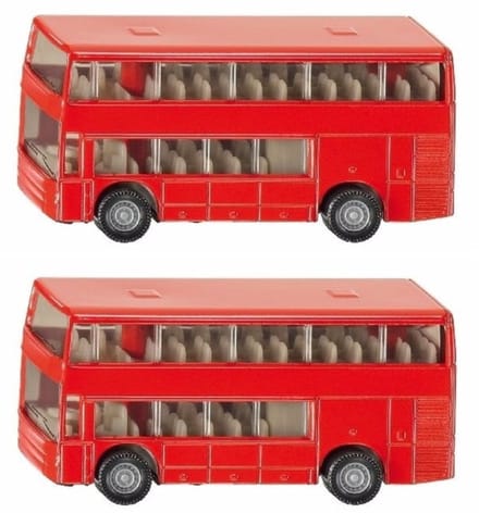 Set van 3x stuks siku Dubbeldekker bussen speelgoed modelauto 10 cm