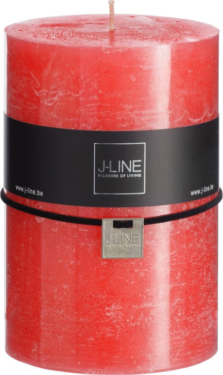 J-Line cilinderkaars - rood - XL - 120U - 6 stuks