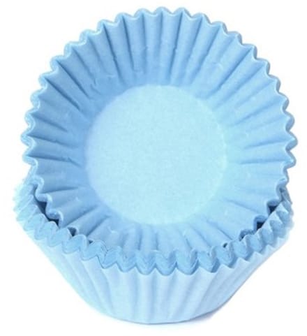 House of Marie Chocolade Baking Cups - Pastel Blauw - pk/100 - Cupcake Cups