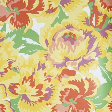 Geel bloemen behang vintage chic 7239-5