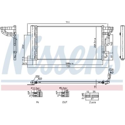 Condensator, aircosysteem CORROSIEBESCHERMING & PLUGVULLING NISSENS 940978