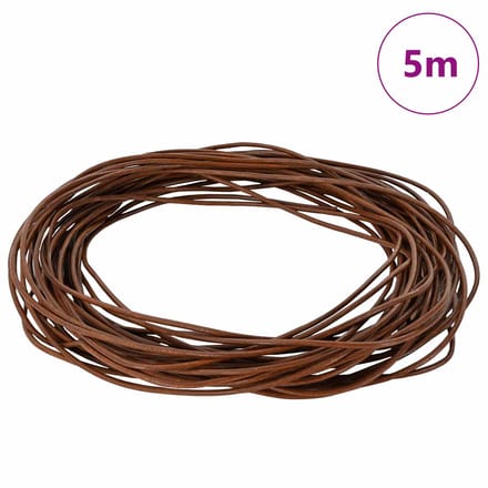vidaXL - Leren - Koord - 1 - Lichtbruin - Ø1 - mm - x - 5 - m - Leer
