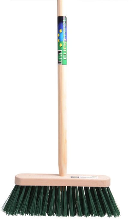 MM Eurotool Bezem FSC 29 Centimeter Kunstvezel Groen Met Steel 120 Centimeter