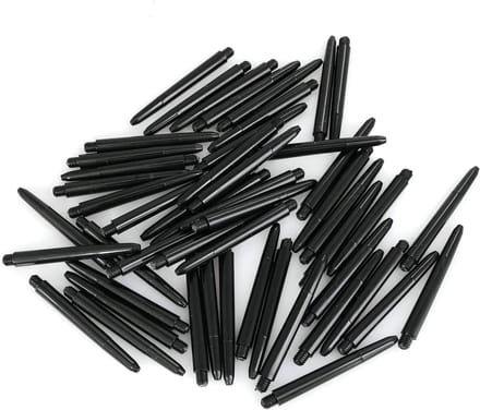 50 Stuks Nylon Shafts voor Darts - Korte Maat 48mm, Zwart