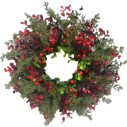 Kerstkrans Kunstmatige Rode Bessen Eucalyptus Krans Kerstversiering Woonkamer Muur black