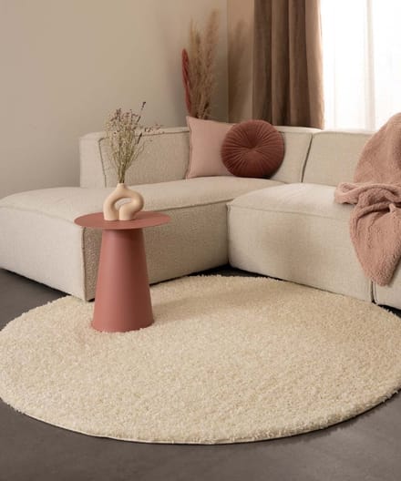 Rond hoogpolig vloerkleed - Shaggy Trend crème 100