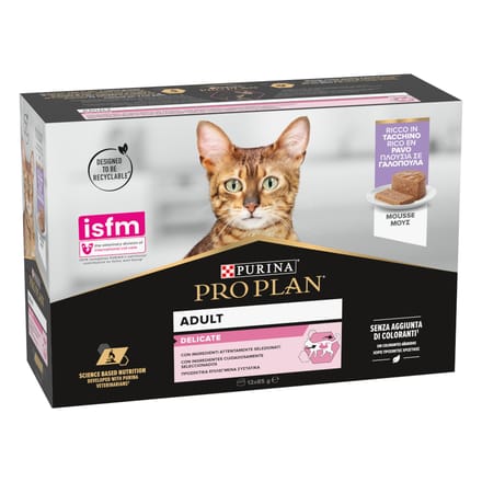 MP Pro Plan Cat Delicate 3 x 12 x 85 g- Turkey Mousse - Voordeelpakket