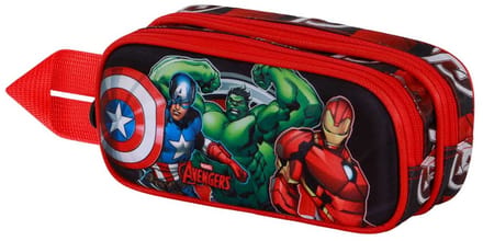 Karactermania - Marvel - The Avengers Almighty - 3D Pennenzak - Potloden Etui met Dubbele Rits - Pennenetui - rood