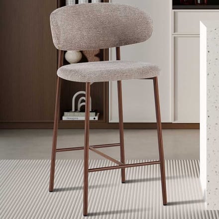 Counterstoel Coco - 51x50x92cm - Metaal/zandkleurige Stof