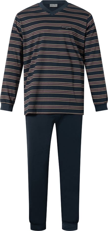 Gentlemen Heren Pyjama single jersey met V-hals - Navy - maat M