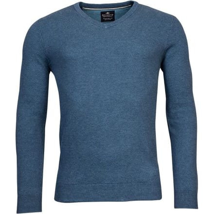 Baileys Trui V-Neck Allover 2-Tone Structure Knit Raf Blue / male