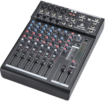 Analoge mixer 8-kanaals - Met interne FX - Devine MixDesk 802FX - Multikleur