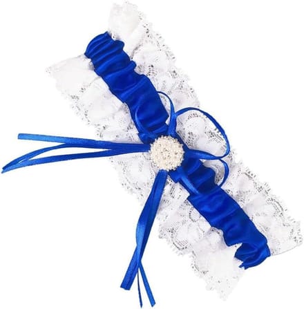 Bruidskousenband - Bruidsaccessoire - Bruiloft Versiering - Elastisch Kant - 40-60 cm - Blauw