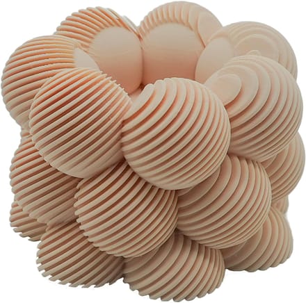 Waxinelichthouder Bubble Schuin Gestreept - Beige - 3d geprint - Moderne woonaccessoire - Stijlvolle waxinelichthouder