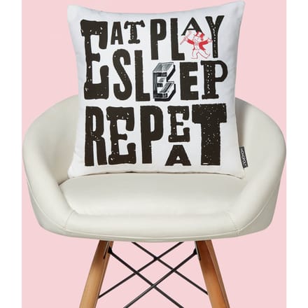 Monopoly Eat Sleep Play Repeat Square Cushion - 60x60cm - Soft Touch