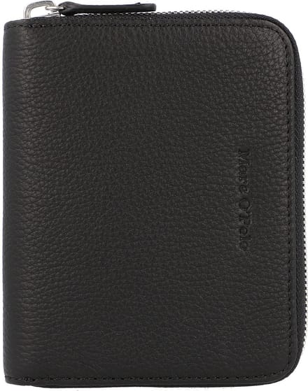 Marc O'Polo Leren Portemonnee Carla Zip Around Wallet Black Zwart