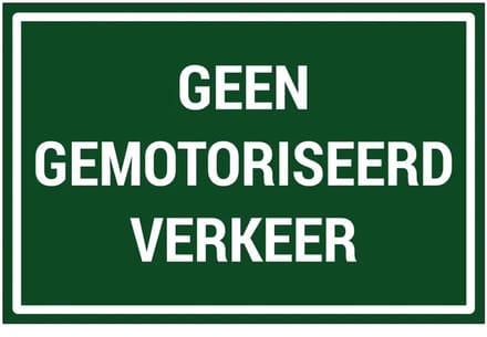 Geen gemotoriseerd verkeer sticker | 30 x 20 cm