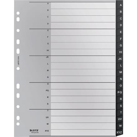 Leitz Recycle Tabbladen PP A4 - Extra Breed - Met 20 A t/m Z Tabs - Zwart