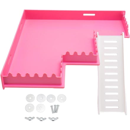 Hamster Platform Veilig Speelgoed voor Beweging Plastic Hamster Staand Platform met Ladder voor Cavia pink