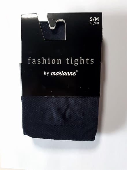 Marianne panty met patroon Marine/ blauw maat S /M