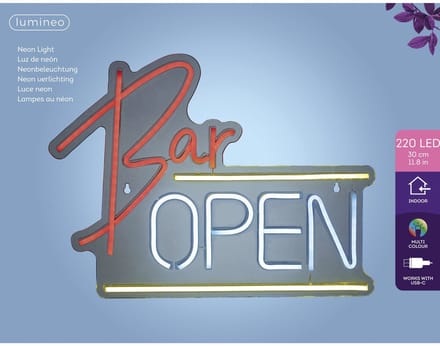Ledbord lumineo indoor usb neon bar open