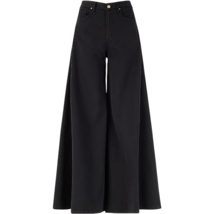 t-shirt vrouw d.exterior - t-cotone stretchpant zeer breed - zwart