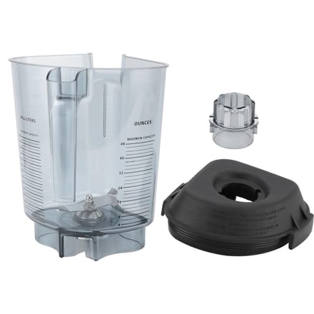 Pichet mélangeur 48 oz, récipient mélangeur PC avec lames en acier inoxydable, assemblage pour Touch and Go L white