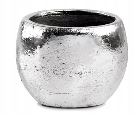 Polnix - Keramische Potomslag - 10,5 cm - Zilverkleur - Uniek Design