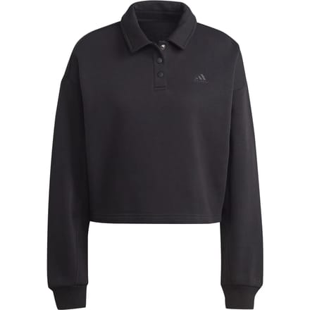 Adidas All Szn Fleece Graphic Lange Mouw Poloshirt Zwart XS Vrouw