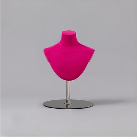 Sieraden Display Buste - Etalagepop Torso - Accessoires Tonen - Stevige Verzwaarde Basis - 52 cm Hoog - Roze