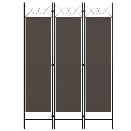 vidaXL - Kamerscherm - met - 3 - panelen - 120x180 - cm - antraciet