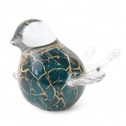 Loranto - Mini Urn Vogel met Vleugels - Groen/Bladgoud - Kleine urnen