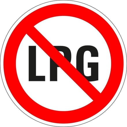 LPG verboden bord - kunststof 300 mm